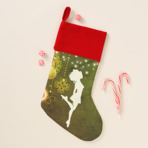Irish Dance Hard Shoe Celtic Clovers and Lights Christmas Stocking
