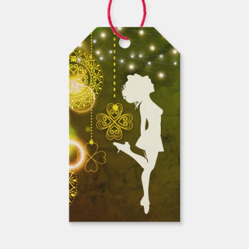 Irish Dance Hard Shoe Celtic Clovers and Lights Gift Tags