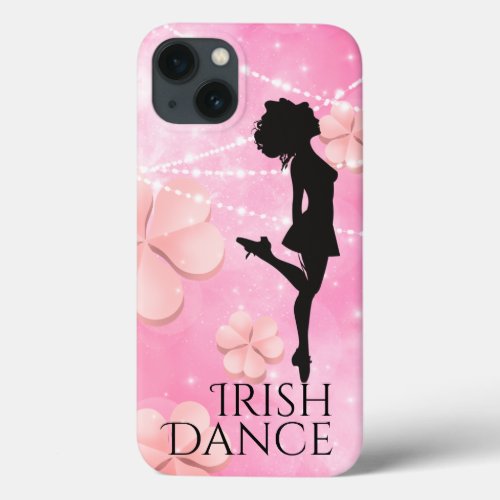 Irish Dance Hard Shoe Pink Shamrocks Clovers iPhone 13 Case