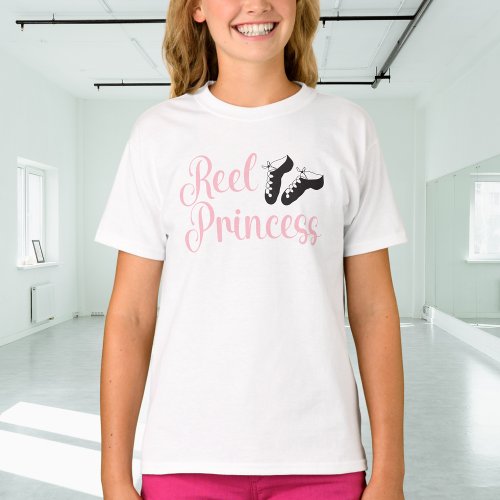 Irish Dance Light Pink Reel Princess Soft Shoes T_Shirt