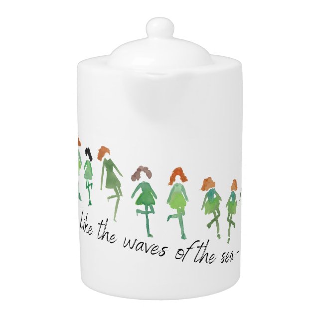 Irish Dance Poem Hand-Drawn St. Patrick's Day  Teapot (Front)