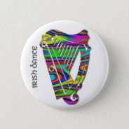 Irish Dance Rainbow Colors Harp Of Ireland Button at Zazzle