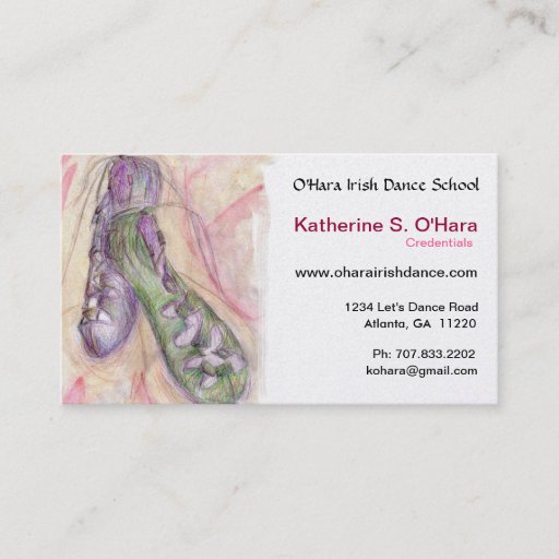 Customizable Irish Dance Soft Shoes Business Card