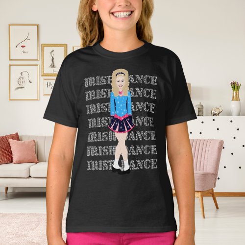 Irish Dance Typography Beautiful Girl Solo Dress T_Shirt