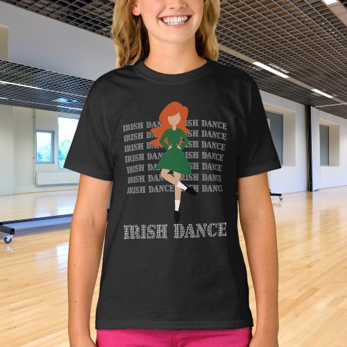 Irish Dance Typography Red Hair Irish Dancer T_Shirt