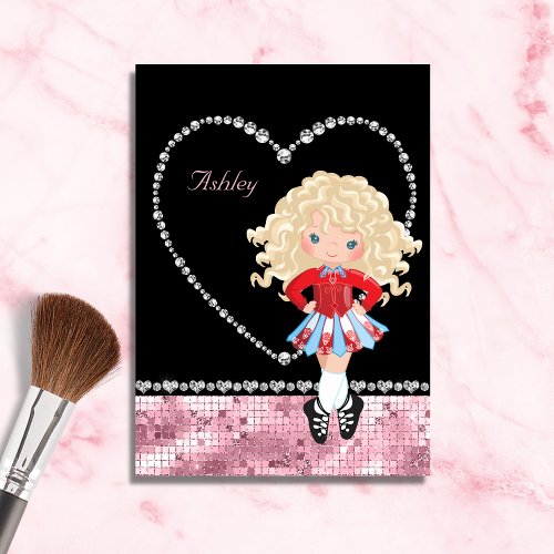 Irish Dance Valentines Day Rhinestone Heart Holiday Card