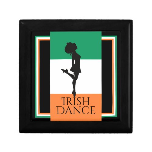 Irish Dancer and Flag of Ireland Hard Shoe Dance Gift Box