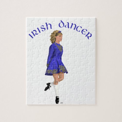 Irish Dancer Blond in Blue Jigsaw Puzzle