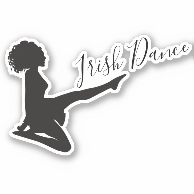 Irish Dancer Dancing Soft Shoe Black White Dance Sticker (Front)