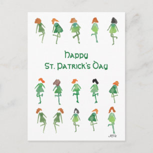 Irish Dancer Hand-Illustrated St. Patrick's Day  Postcard