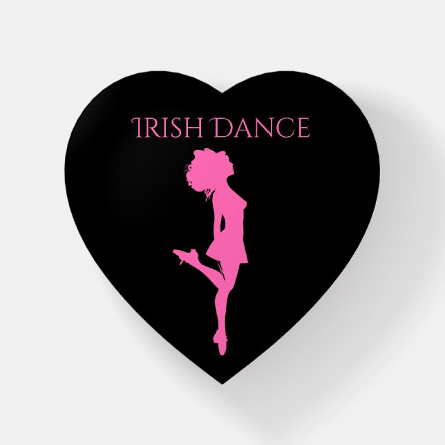 Irish Dancer Hard Shoe Black and Pink Dance Paperweight (Front)