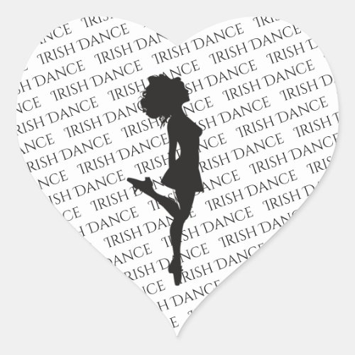 Irish Dancer Hard Shoe Black and White Dance Heart Sticker