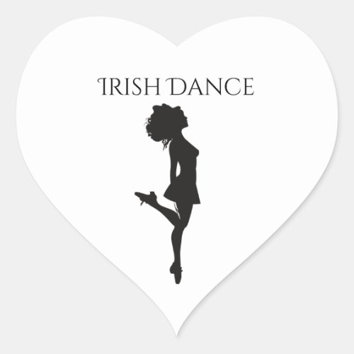 Irish Dancer Hard Shoe Black and White Dance Heart Sticker