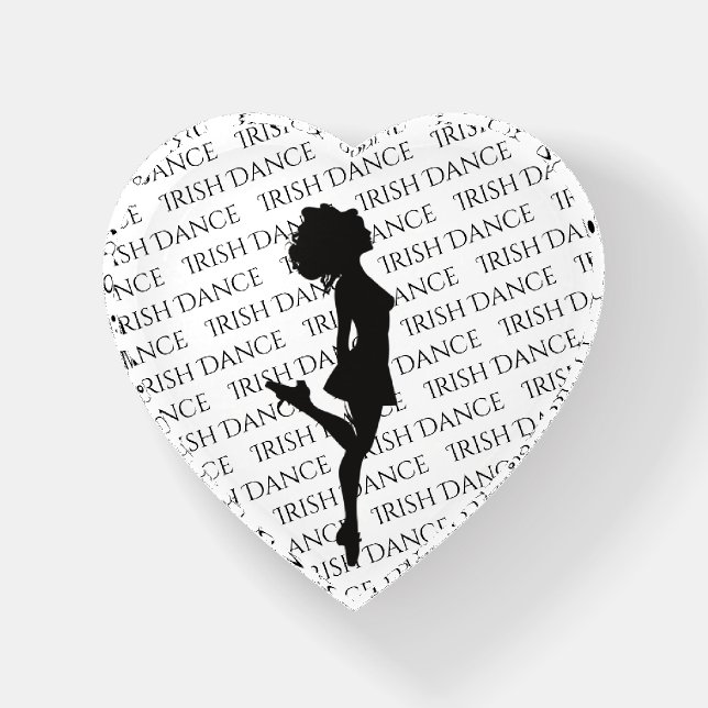 Irish Dancer Hard Shoe Black and White Dance Paperweight (Front)