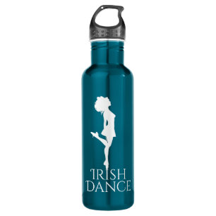 Irish Dancer Hard Shoe Black and White Dance Stainless Steel Water Bottle