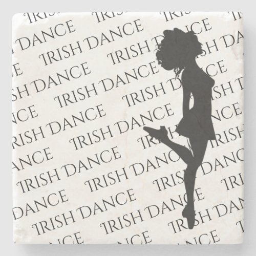 Irish Dancer Hard Shoe Black and White Dance Stone Coaster