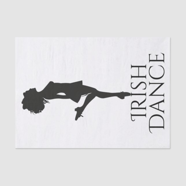 Irish Dancer Hard Shoe Black and White Dance Tissue Paper (Front)