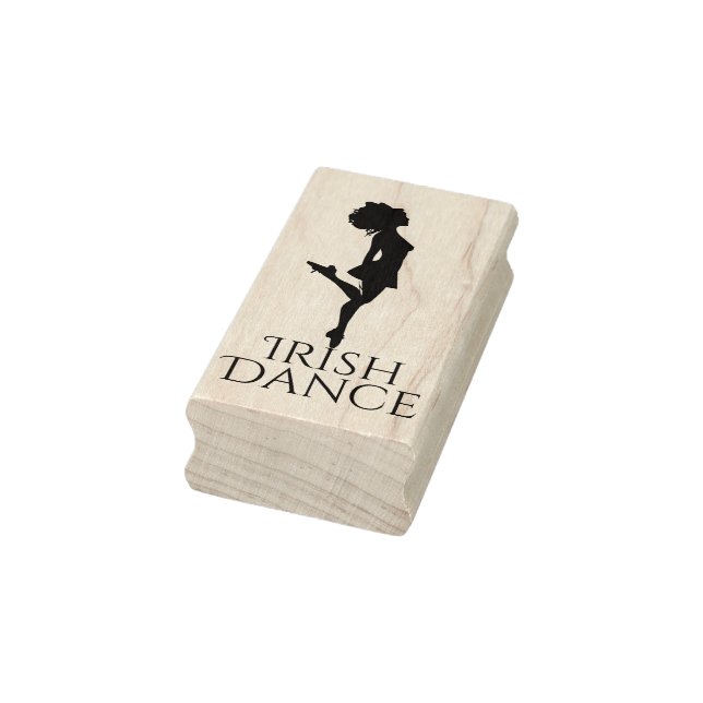 Irish Dancer Hard Shoe Dancing Black White Dance Rubber Stamp (Stamp)