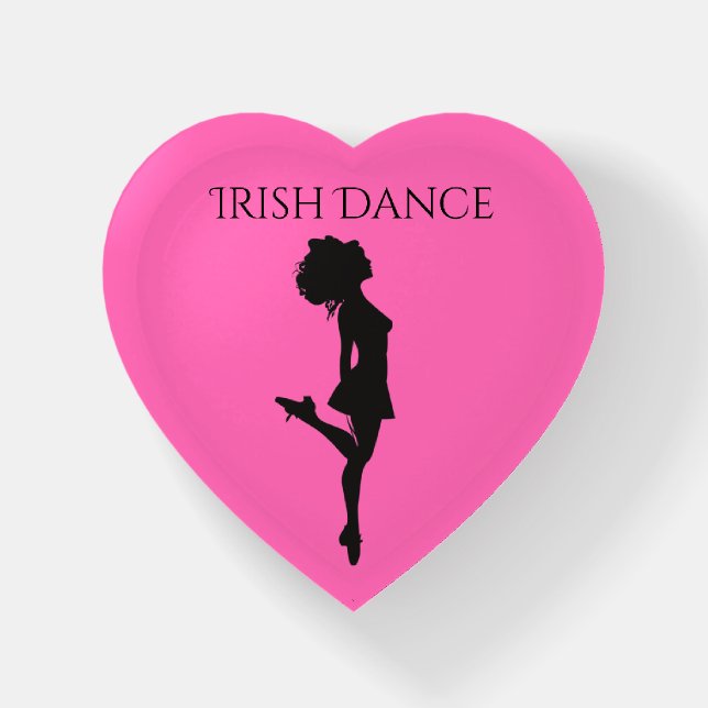 Irish Dancer Hard Shoe Pink and Black Dance Paperweight (Front)