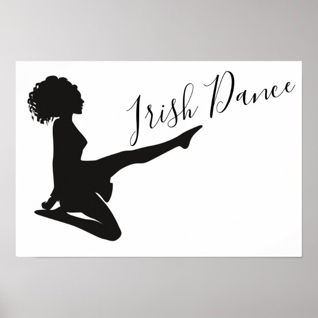 Irish Dancer Soft Shoe Black and White Dance Poster (Front)