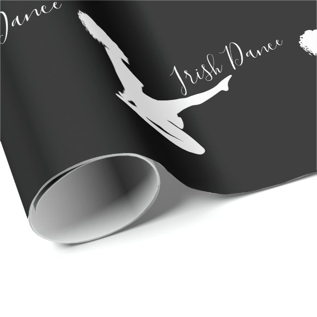 Irish Dancer Soft Shoe Black and White Dance Wrapping Paper (Roll Corner)