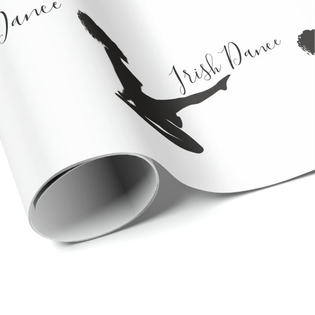 Irish Dancer Soft Shoe Black and White Dance Wrapping Paper (Roll Corner)