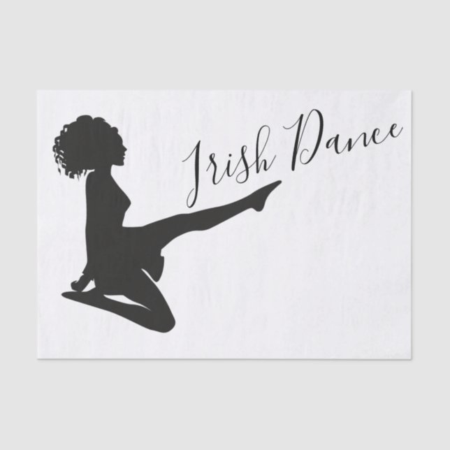 Irish Dancer Soft Shoe Black White Dance Tissue Paper (Front)