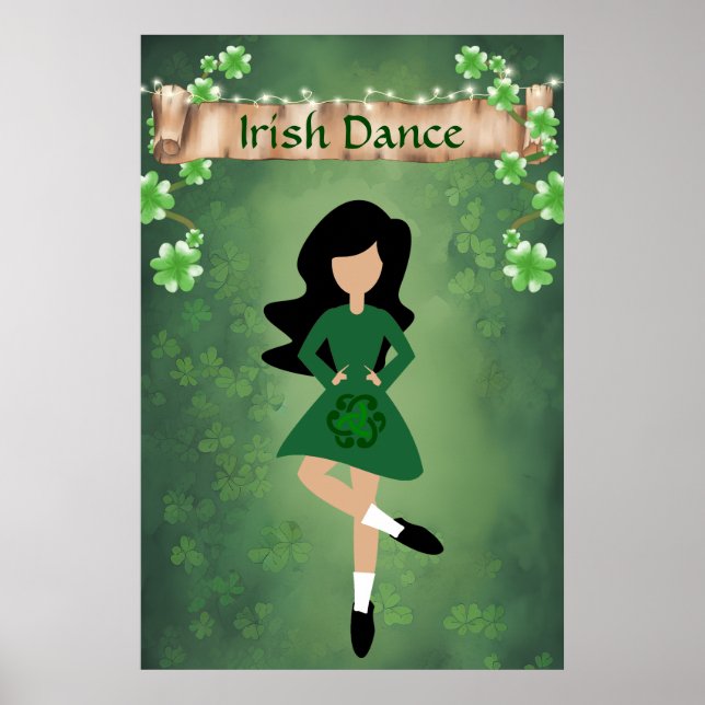Irish Dancer with Black Hair | Irish Dance Poster (Front)