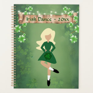 Irish Dancer with Blond Hair and Clovers Dance Planner