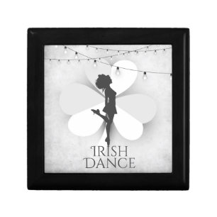 Irish Dancer with Clover and String Lights Dance Gift Box