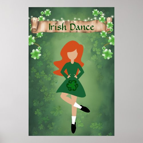 Irish Dancer with Red Hair  Irish Dance Poster