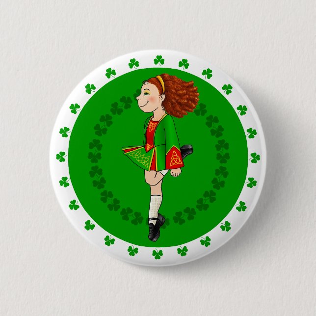 Irish Dancing Girl Badge Button (Front)