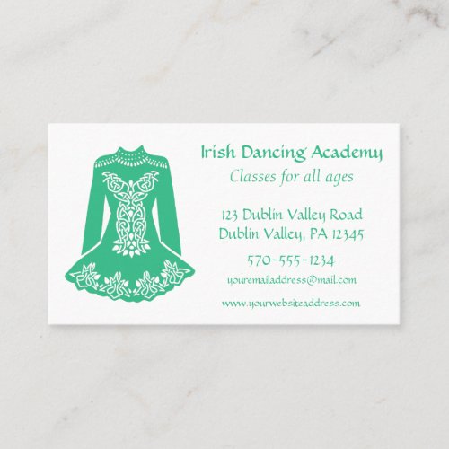Irish Dancing Lessons Classes Dance Teachers Business Card