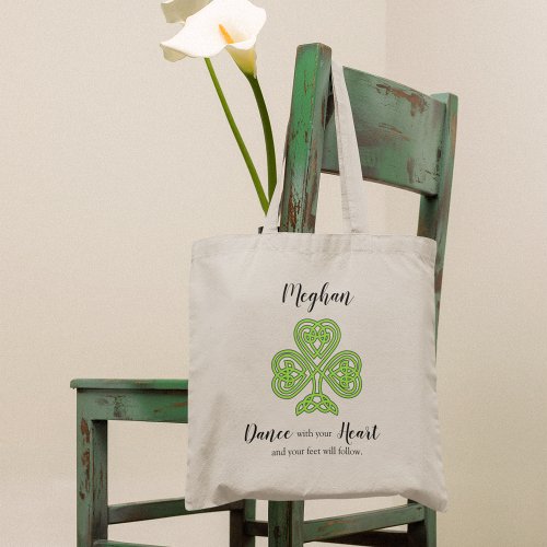 Irish Dancing Shamrock Tote Bag