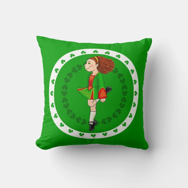 Irish Dancing Throw Pillow (Front)
