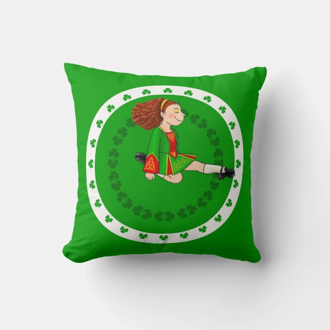 Irish Dancing Throw Pillow (Front)