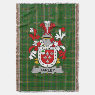 Irish Darley Coat of Arms Family Crest Ireland Throw Blanket