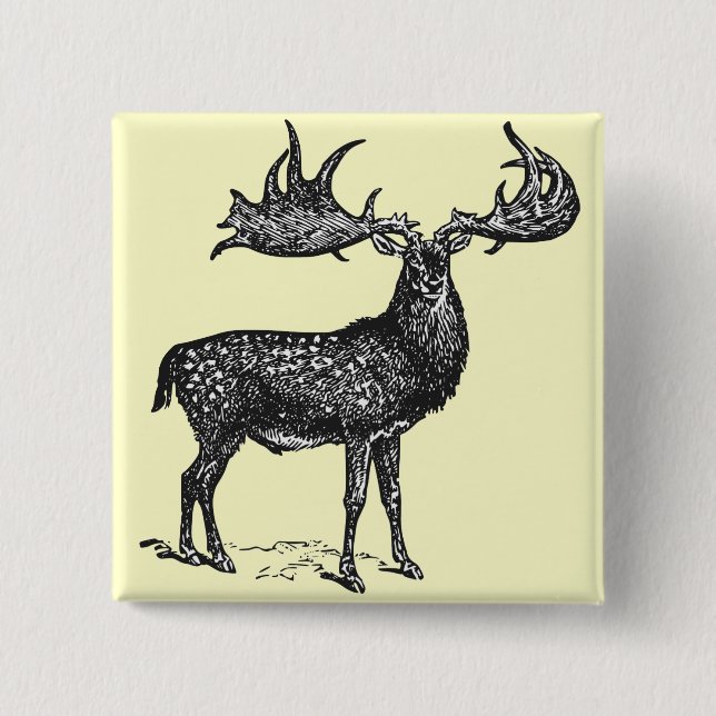 Irish Deer Pinback Button (Front)