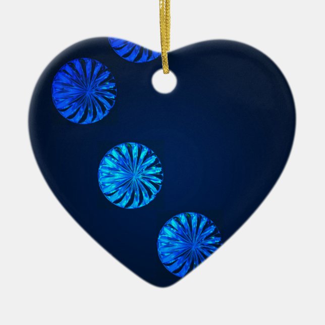 Irish Design Blue Crystal Ceramic Ornament (Front)