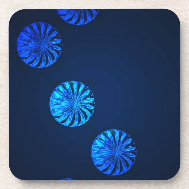 Irish Design Blue Crystal Drink Coaster (Front)
