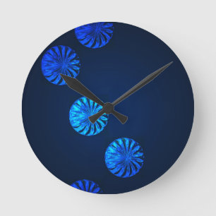 Irish Design Blue Crystal Round Clock
