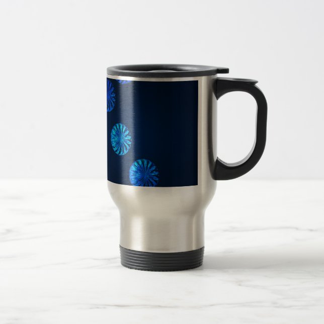 Irish Design Blue Crystal Travel Mug (Right)