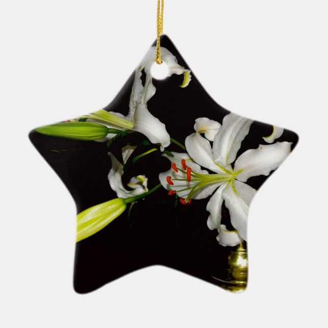 Irish Design- Brass and Flower Collection Ceramic Ornament (Front)