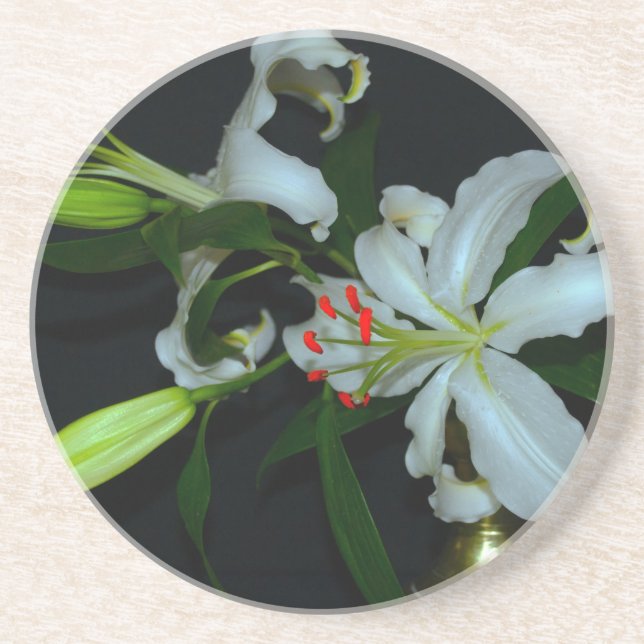 Irish Design-Brass and Flower Collection Coaster (Front)