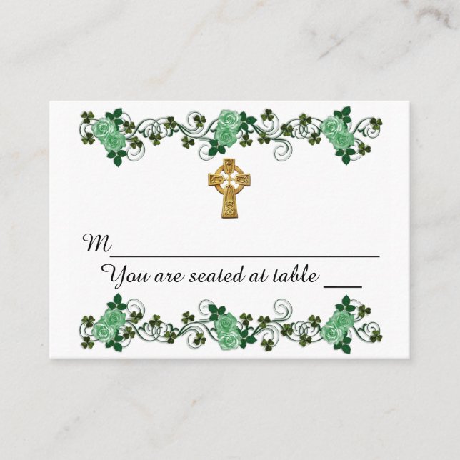Irish design for wedding Place cards (Front)