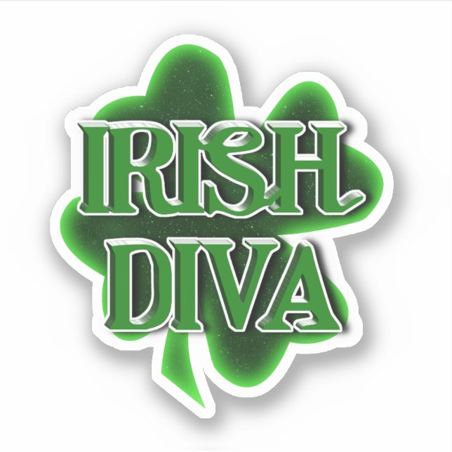 Irish Diva St. Patrick's Day Sticker (Front)