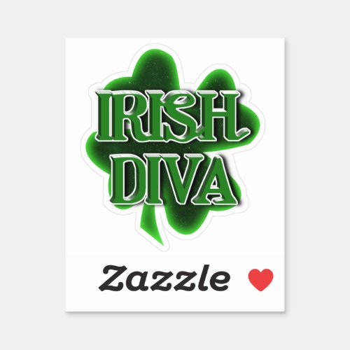 Irish Diva St Patricks Day Sticker