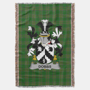 Irish Dobbs Coat of Arms Family Crest Ireland Throw Blanket