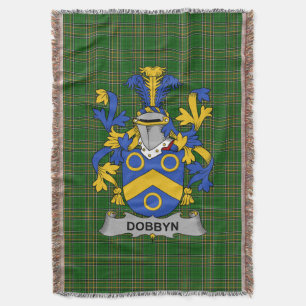 Irish Dobbyn Coat of Arms Family Crest Ireland Throw Blanket