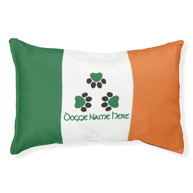 Irish Dog Name Shamrock Paw Pet Bed (Front)